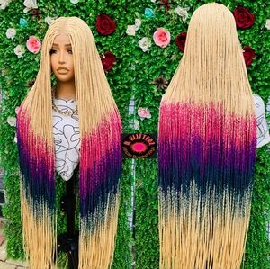 BRAIDED WIGS  ON  2*4 LACE  CLOSURE 48"